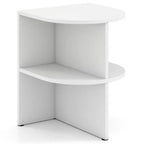 Costway Half Round Side Table 2-tier Wooden Nightstand w/Open Storage Shelves White
