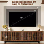 78 inch TV Stand for Living Room, Modern TV Console with Solid Wood Leg, Long Entertainment Center with Storage and Soft-Closing Hinges