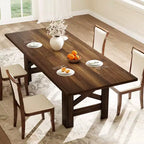 Acekool 71 Farmhouse Dining Table for 6-8, Heavy-Duty Rectangle Table with Triangular Legs for Kitchen or Dining Room
