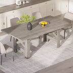 Acekool 71 Farmhouse Dining Table for 6-8, Heavy-Duty Rectangle Table with Triangular Legs for Kitchen or Dining Room