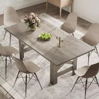 Acekool 71 Farmhouse Dining Table for 6-8, Heavy-Duty Rectangle Table with Triangular Legs for Kitchen or Dining Room