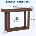 Farmhouse Wood Console Table, Sofa Table with Shelves Entry Way , Narrow Console Table with Open Storage, for Hallway, Behind the Couch, Living Room