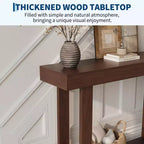 Farmhouse Wood Console Table, Sofa Table with Shelves Entry Way , Narrow Console Table with Open Storage, for Hallway, Behind the Couch, Living Room