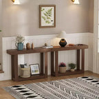 Farmhouse Wood Console Table, Sofa Table with Shelves Entry Way , Narrow Console Table with Open Storage, for Hallway, Behind the Couch, Living Room