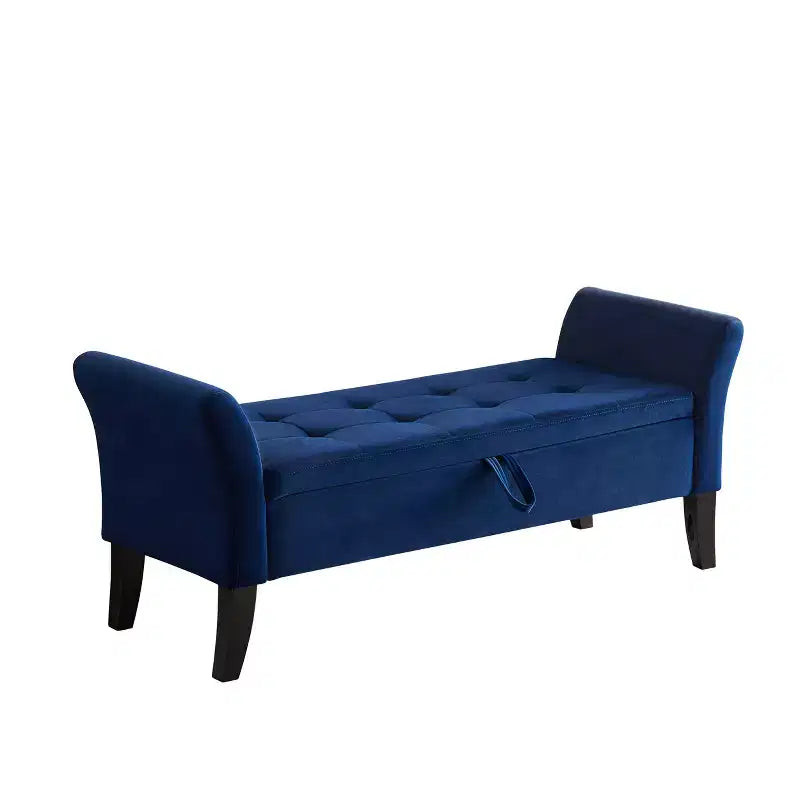 51.5'' Storage Upholstered Footstool Luxury Shoe Bench Entryway Bench End of Bed Bench with Button-Tufted & Safety Hinge for Bedroom