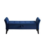 51.5'' Storage Upholstered Footstool Luxury Shoe Bench Entryway Bench End of Bed Bench with Button-Tufted & Safety Hinge for Bedroom