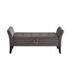 51.5'' Storage Upholstered Footstool Luxury Shoe Bench Entryway Bench End of Bed Bench with Button-Tufted & Safety Hinge for Bedroom