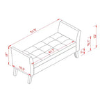 51.5'' Storage Upholstered Footstool Luxury Shoe Bench Entryway Bench End of Bed Bench with Button-Tufted & Safety Hinge for Bedroom