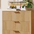 5-Drawer Tall Dresser, 48 Modern Fluted Wood Chest with Deep Drawers and Wide Top, Vertical Storage Organizer for Bedroom, Living Room