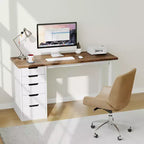 Spacious 5-Drawer Office Desk Modern Computer Writing Table with Ample Storage, Sturdy for Home or Office Workspace