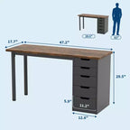 Spacious 5-Drawer Office Desk Modern Computer Writing Table with Ample Storage, Sturdy for Home or Office Workspace