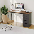Spacious 5-Drawer Office Desk Modern Computer Writing Table with Ample Storage, Sturdy for Home or Office Workspace