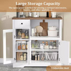 Modern Kitchen Microwave Cabinet, Adjustable Shelves, Ample Storage, for Kitchen, Dining Room, Living Room
