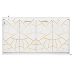 Polibi Side-Folding Murphy Bed with LED Under-Bed Light, USB Power Top & Geometric Printed Front