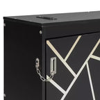 Polibi Side-Folding Murphy Bed with LED Under-Bed Light, USB Power Top & Geometric Printed Front