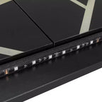 Polibi Side-Folding Murphy Bed with LED Under-Bed Light, USB Power Top & Geometric Printed Front