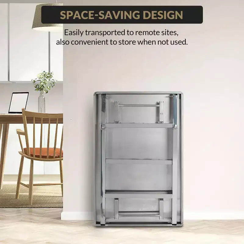 Garvee Stainless Steel Folding Table, 36 x 24 Utility Table with Adjusting Foot for Kitchen,Restaurants, Silver