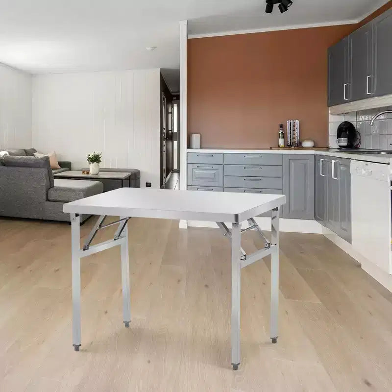 Garvee Stainless Steel Folding Table, 36 x 24 Utility Table with Adjusting Foot for Kitchen,Restaurants, Silver