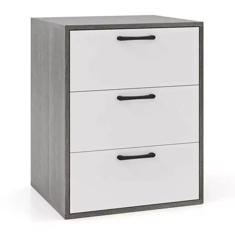 Costway 1/2 PCS 3 Drawer Dresser Chest of Drawer Storage Cabinet with Wide Storage Space Organizer