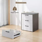 Costway 1/2 PCS 3 Drawer Dresser Chest of Drawer Storage Cabinet with Wide Storage Space Organizer