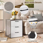Costway 1/2 PCS 3 Drawer Dresser Chest of Drawer Storage Cabinet with Wide Storage Space Organizer