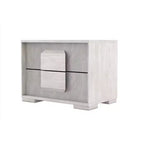 Royal Hampton Nomi Nightstand, 2 Drawers and Melamine Top, Stone Gray Front, 24 Inch