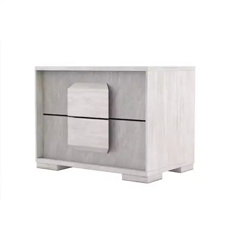 Royal Hampton Nomi Nightstand, 2 Drawers and Melamine Top, Stone Gray Front, 24 Inch