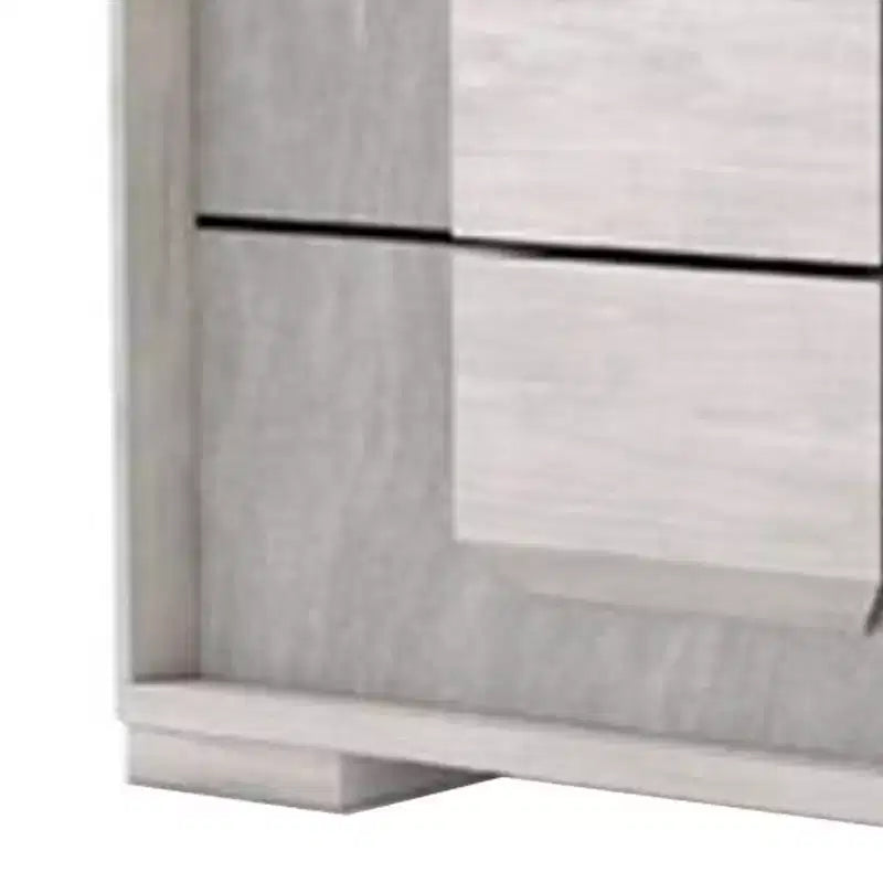 Royal Hampton Nomi Nightstand, 2 Drawers and Melamine Top, Stone Gray Front, 24 Inch