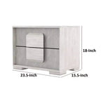 Royal Hampton Nomi Nightstand, 2 Drawers and Melamine Top, Stone Gray Front, 24 Inch