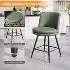 Karl Home Contemporary Bar Stool set of 2 Swivel Feature, PU Leather & Durable Quality