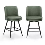Karl Home Contemporary Bar Stool set of 2 Swivel Feature, PU Leather & Durable Quality