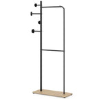 Costway Double Rods Clothes Hanging Rack Freestanding Clothes Organizer Garment Rack