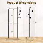 Costway Double Rods Clothes Hanging Rack Freestanding Clothes Organizer Garment Rack