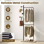 Costway Double Rods Clothes Hanging Rack Freestanding Clothes Organizer Garment Rack